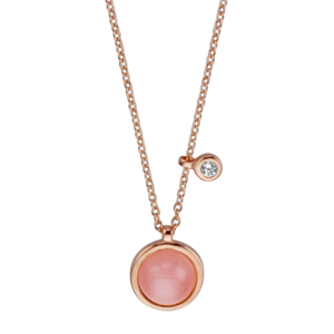 ESPRIT stříbrný náhrdelník s růžovým kamenem ESNL00951342