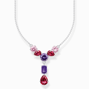 THOMAS SABO náhrdelník Y-shape with pink, red and violet zirconia KE2195-477-7-L45V