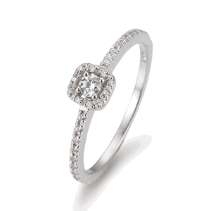 SOFIA DIAMONDS Prsten 14 k bílé zlato s diamanty 0,22 ct BE41/05802-W