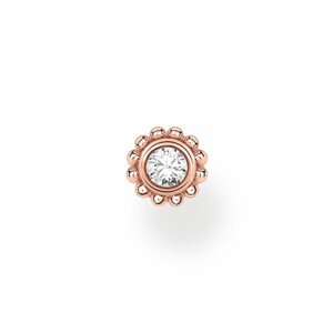 THOMAS SABO kusová náušnice Flower white stone rose gold H2137-416-14