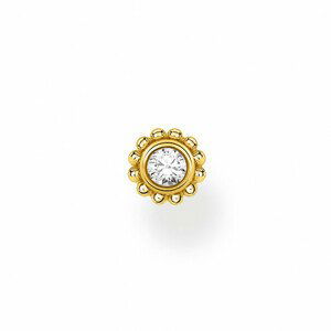 THOMAS SABO kusová náušnice Flower white stone gold H2137-414-14