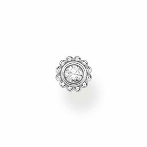 THOMAS SABO kusová náušnice Flower white stone silver H2137-051-14