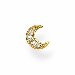 THOMAS SABO kusová náušnice Moon pavé gold H2133-414-14