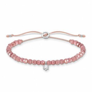 THOMAS SABO šňůrkový náramek Pink pearls with white stone A1987-401-9-L20v