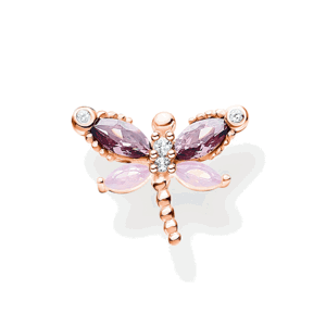 THOMAS SABO kusová náušnice Dragonfly with stones rose gold H2188-321-7