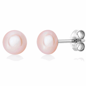 SOFIA stříbrné náušnice růžové perly WWZAPBUTT-6RO