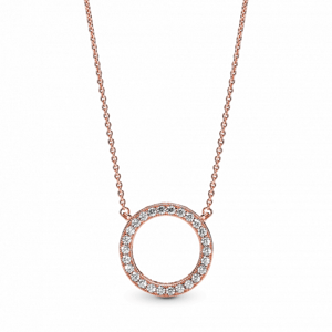 PANDORA pozlacený náhrdelník s kruhem 580515CZ-45