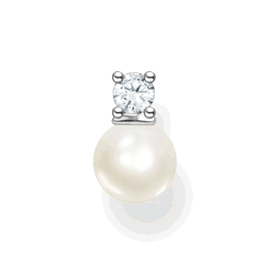 THOMAS SABO kusová náušnice Pearls with white stone silver H2214-167-14