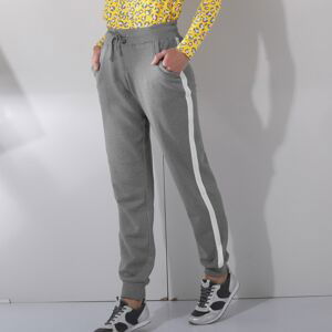 Blancheporte Sportovní kalhoty, dvoubarevné šedý melír/bílá 42/44