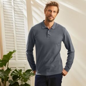 Blancheporte Jednobarevné polo tričko s dlouhými rukávy antracitová 107/116 (XL)