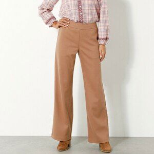 Blancheporte Široké hřejivé kalhoty ve vlněném vzhledu karamelová 50