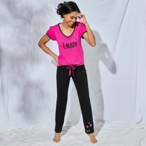 Blancheporte Pyžamové kalhoty s potiskem "Enjoy" černá 50