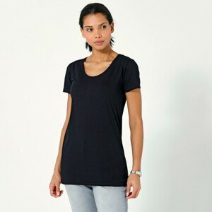 Blancheporte Jednobarevné tričko s krátkými rukávy, z bio bavlny, eco-friendly černá 42/44