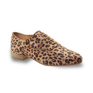 Blancheporte Boty derbies s leopardím vzorem béžová/černá 36