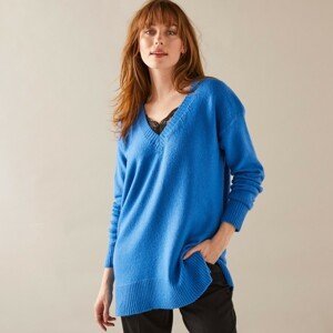 Blancheporte Tunikový pulovr s výstřihem do "V" tmavě modrá 50