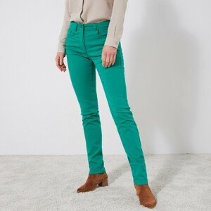 Blancheporte Strečové rovné kalhoty zelená 36