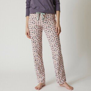 Blancheporte Pyžamové kalhoty s potiskem "Beautiful" růžová 34/36