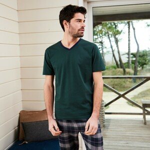 Blancheporte Pyžamové tričko s krátkými rukávy zelená 137/146 (4XL)