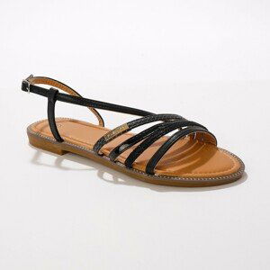 Blancheporte Plochá páskové sandály, černé černá 36