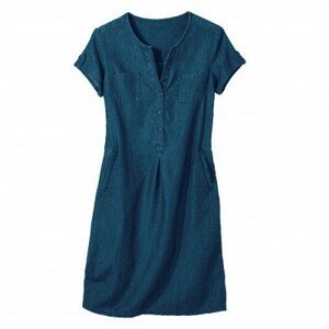 Blancheporte Denimové rovné šaty s knoflíky modrá 42