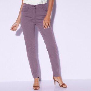 Blancheporte Barevné džíny s push-up efektem, vysoká postava purpurová 50