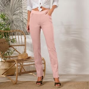 Blancheporte Rovné kalhoty, plátno šedorůžová 50
