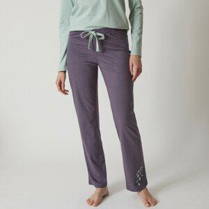 Blancheporte Pyžamové kalhoty se středovým potiskem "Beautiful" antracitová šedá 38/40
