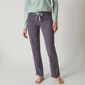 Blancheporte Pyžamové kalhoty se středovým potiskem "Beautiful" antracitová šedá 50