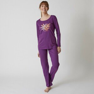Blancheporte Pyžamo s dlouhými rukávy a motivem "au naturel" fialová 52