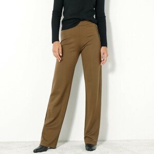 Blancheporte Rovné široké kalhoty z úpletu Milano bronzová 40