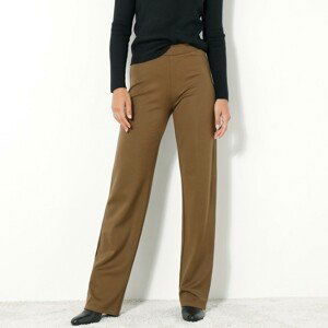 Blancheporte Rovné široké kalhoty z úpletu Milano bronzová 48