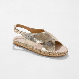 Blancheporte Ploché sandály s překříženými pásky, zlaté zlatá 38