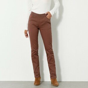 Blancheporte Rovné kalhoty, plátno čokoládová 46