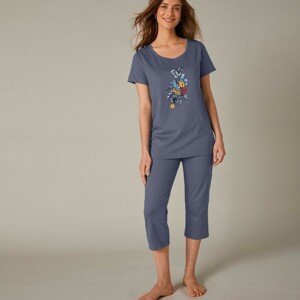 Blancheporte Pyžamo s potiskem květin, se 3/4 kalhotami břidlicová 50