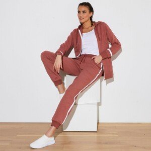 Blancheporte Dvoubarevné jogging kalhoty z meltonu růžové dřevo/režná 42/44