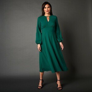 Blancheporte Polodlouhé jednobarevné šaty zelená 42