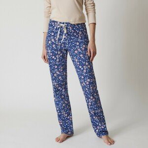 Blancheporte Pyžamové kalhoty s potiskem květin nám. modrá/lila 38/40