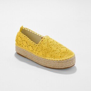 Blancheporte Macramé espadrilky, černé kari 36