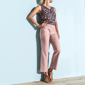 Blancheporte 7/8 rovné kalhoty s pružným pasem růžová pudrová 44