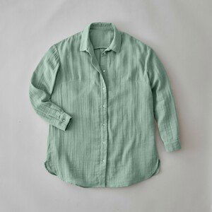 Blancheporte Jednobarevná košile z bavlněné gázoviny šedozelená 44