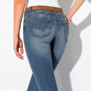 Blancheporte Rovné džíny s push-up efektem, pro nižší postavu sepraná modrá 36