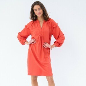 Blancheporte Jednobarevné rovné šaty z recyklovaného polyesteru (1) paprika 52