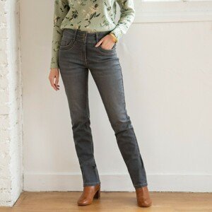 Blancheporte Rovné strečové džíny v opraném vzhledu šedá 40