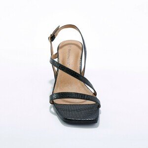 Blancheporte Páskové sandály se vzorem krokodýlí kůže černá 36