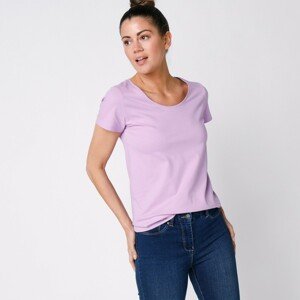 Blancheporte Jednobarevné tričko s krátkými rukávy, z bio bavlny, eco-friendly lila 50