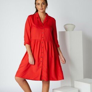 Blancheporte Jednobarevné košilové šaty, krep červená 44