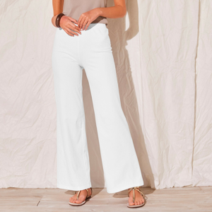 Blancheporte Široké kalhoty z úpletu bílá 50