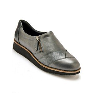 Blancheporte Kožené pohodlné boty na klínové podrážce, černé šedá 36