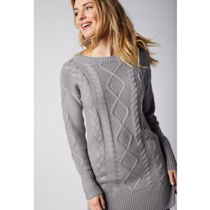 Blancheporte Tunikový pulovr s copánkovým vzorem šedá 52