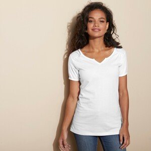 Blancheporte Jednobarevné tričko s tuniským výstřihem bílá 42/44